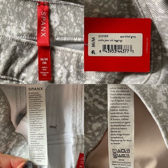 Spanx Gray White Speckled Ankle Jean-ish Leggings Medium New - Picture 4 of 4